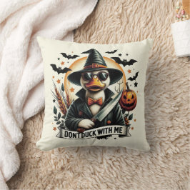 面白いビンテージ風のハロウィーンTシャツ「Don't Duck with Me」 クッション