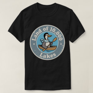 面白いビンテージ ミネソタ州 アオダイショウ 鳥 カヌー レトロ Tシャツ