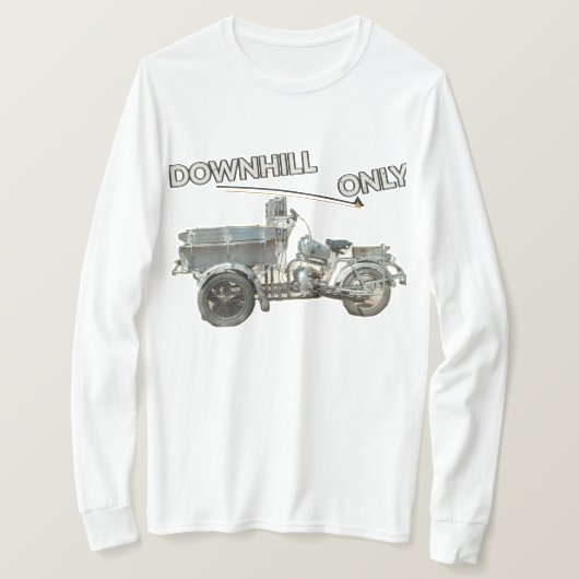 面白いビンテージPush Meバイクロングスリーブ Tシャツ (デザイン正面)