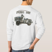面白いビンテージPush Meバイクロングスリーブ Tシャツ (裏面)