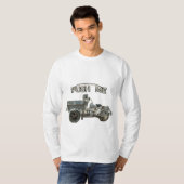面白いビンテージPush Meバイクロングスリーブ Tシャツ (正面フル)