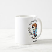 面白いビーグル犬 ビジネススーツ コーヒー コーヒーマグカップ (正面右)