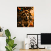 面白いビーチの犬のウォールアート印刷物 ポスター (ホームオフィス)