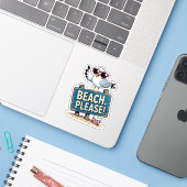 面白いビーチ、お願いします、サシ―なカモメのサルカスティック シール (ノートパソコンとiPhone)