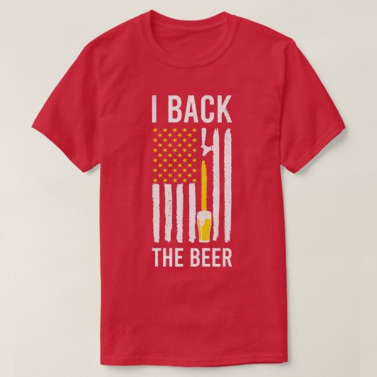 面白いビールが好きな愛国者 Tシャツ (デザイン正面)