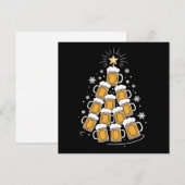 面白いビールクリスマスツリー 休日の飲み物 シーズンカード (正面/裏面)