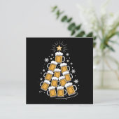 面白いビールクリスマスツリー 休日の飲み物 シーズンカード (スタンド正面)