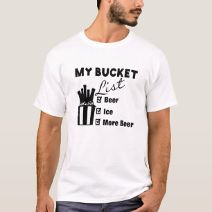 面白いビールスローガン バケットリスト Tシャツ デザイン