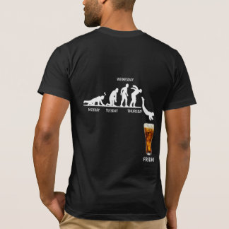 面白いビール愛好家バックプリントTシャツ Tシャツ