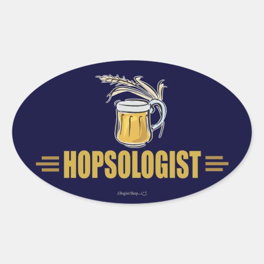 面白いビール 楕円形シール (正面)
