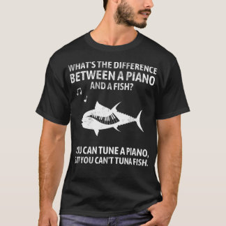 面白いピアノのマグロの音楽 サーカスティック Tシャツ