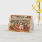 面白いピエロを示すサーカスのポスター カード (黄色い花)