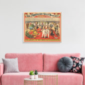 面白いピエロを示すサーカスのポスター キャンバスプリント (インサイチュ (リビング))