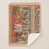 面白いピエロを示すサーカスのポスター シェルパブランケット (正面)