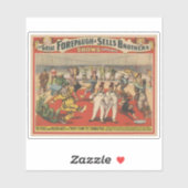 面白いピエロを示すサーカスのポスター シール (シート)