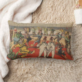 面白いピエロを示すサーカスのポスター ランバークッション (ブランケット)