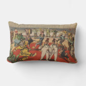 面白いピエロを示すサーカスのポスター ランバークッション (正面)