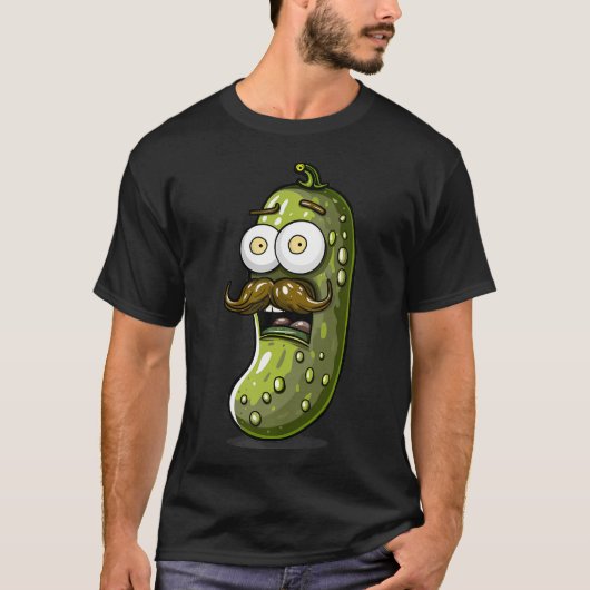 面白いピクルス コスチューム ヒゲ 野菜 F Tシャツ (正面)
