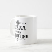 面白いピザが私のバレンタイン コーヒーマグカップ (正面左)