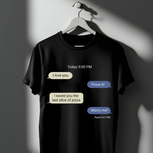 面白いピザの愛チャットデザイン Tシャツ