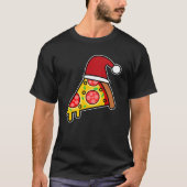 面白いピザスライスサンタ Tシャツ (正面)