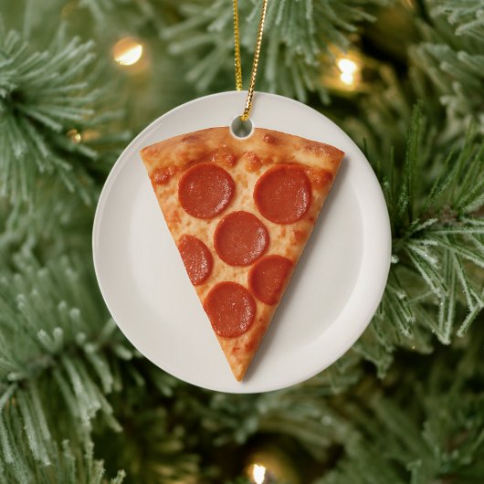 面白いピザスライス - 個人用クリスマスギフト セラミックオーナメント (ツリー)