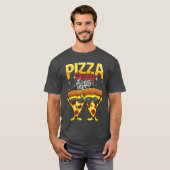 面白いピザパーティーディスコボールサングラスをかけたピザスライス Tシャツ (正面フル)