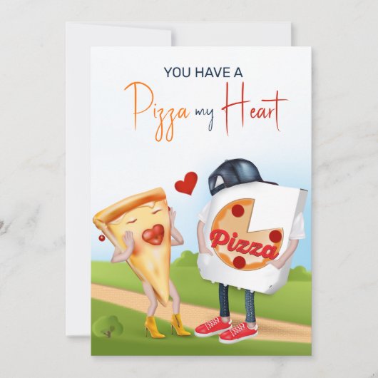 面白いピザラブカード カード (正面)
