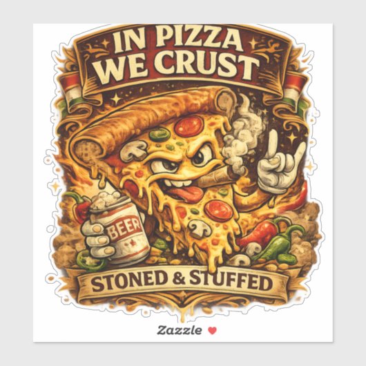 面白いピザ好きのためのスマホケース - In Pizza We Crust R シール (シート)