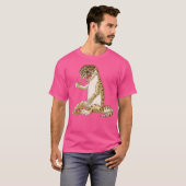 面白いピザ好きの爬虫類ヒョウモントカゲモドキ Tシャツ (正面フル)