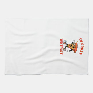 面白いピザTシャツ - クラストを信じるグラフィックTシャツ キッチンタオル