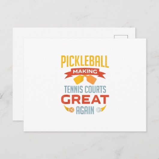 面白いピックルボールがテニスコートを再び偉大にしている インビテーションポストカード (正面/裏面)