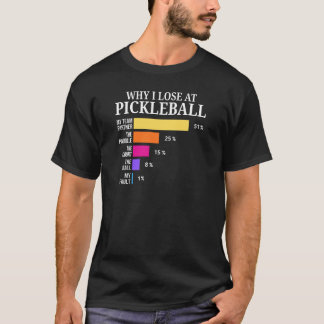 面白いピックルボール敗因チャート グラフィックデザイン Tシャツ