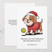 面白いピックルボール クリスマス 犬 オーダーメッセージ (正面/裏面)