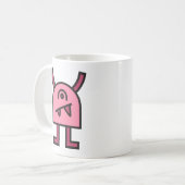 面白いピンクのモンスターキャラクター コーヒーマグカップ (正面左)