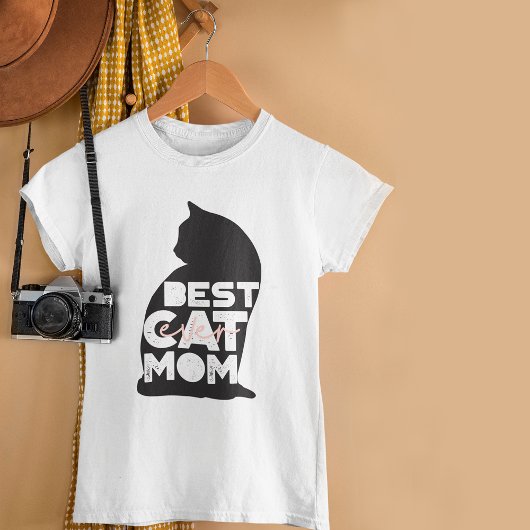 面白いピンクの母の日ベストキャットマムエバー Tシャツ