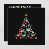 面白いフクロウのクリスマスツリー 招待状 (正面/裏面)