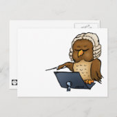 面白いフクロウの指揮者アニメーション ポストカード (正面/裏面)