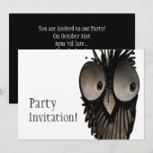 面白いフクロウ 招待状 (正面/裏面)