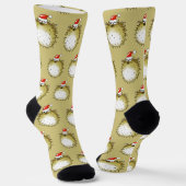 面白いフグのクリスマス ソックス (傾斜あり)