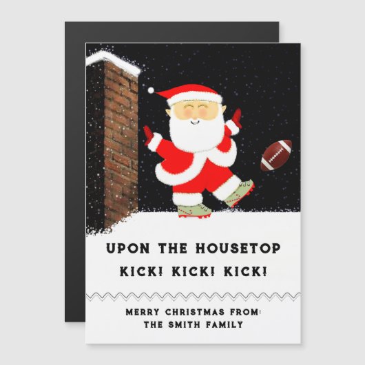 面白いフットボール クリスマスカード (正面/裏面)