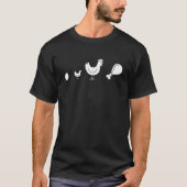 面白いフライドチキンの進化コスチューム 愛してファストフード Tシャツ (正面)