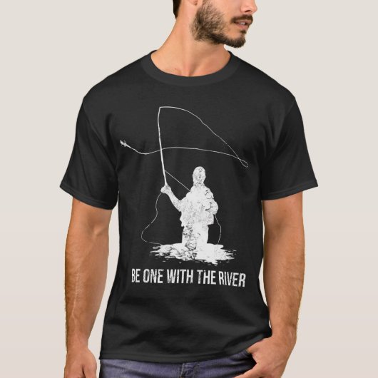 面白いフライフィッシング釣り竿ギフト Tシャツ (正面)
