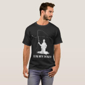 面白いフライフィッシング釣り竿ギフト Tシャツ (正面フル)
