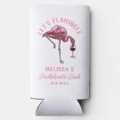 面白いフラミンゴの独身最後の週末パーティー スリム缶クーラー (裏面)