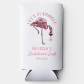 面白いフラミンゴの独身最後の週末パーティー スリム缶クーラー (正面)