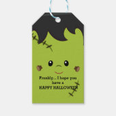 面白いフランケンシュタインのハロウィーンの好意タグ ギフトタグ (正面)
