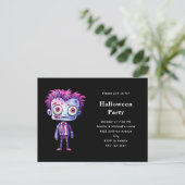 面白いフランケンシュタインのモンスター ハロウィーンファン インビテーションポストカード (スタンド正面)