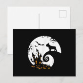 面白いフレンチブルドッグと月ハロウィン衣装 シーズンポストカード (正面/裏面)