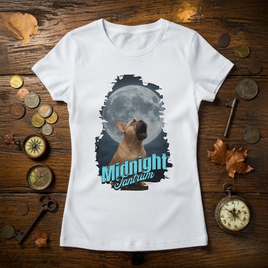 面白いフレンチブルドッグの遠吠えTシャツ Tシャツ